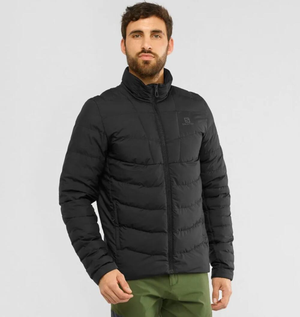 Salomon Men's Black Insulated Puffer Jacket Full Zip Size Medium Lightweight